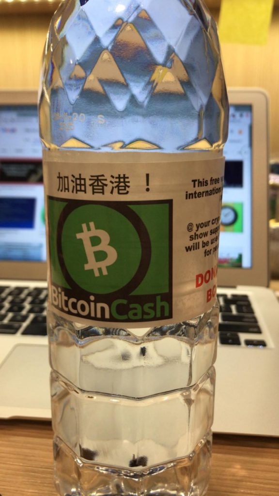 Bitcoin Cash is providing water to Hong Kong protestors 1