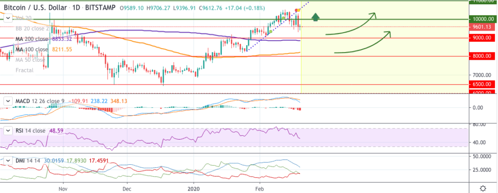 Bitcoin price chart DLavrov - 20 Feb 2020