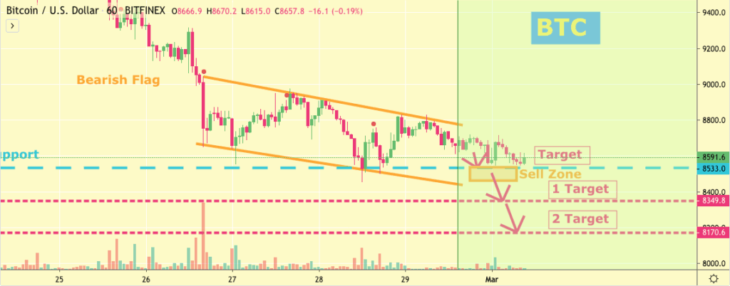 Bitcoin price chart 2 - Alex Clay - 1st March 2020