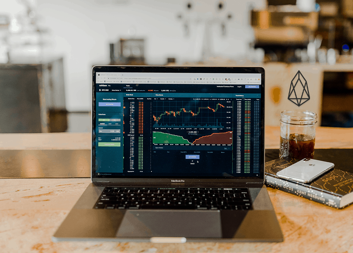 EOS price line exhibits an incline to