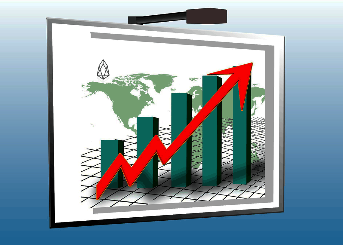 EOS price rose across