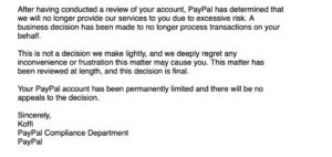 Prohibición de PayPal para bienes inmuebles tokenizados