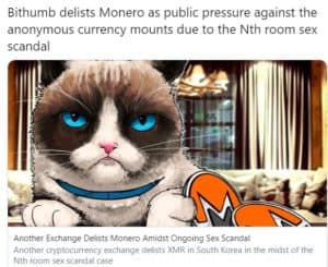 bithumb delists monero