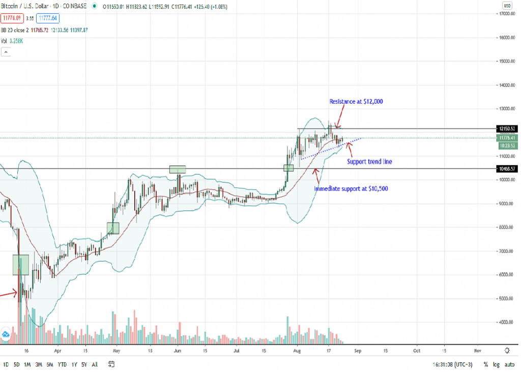 Bitcoin Preisdiagramm vom 24. August