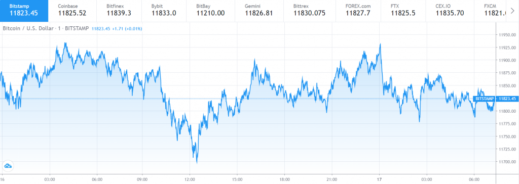 Bitcoin price chart 1 - 16 August