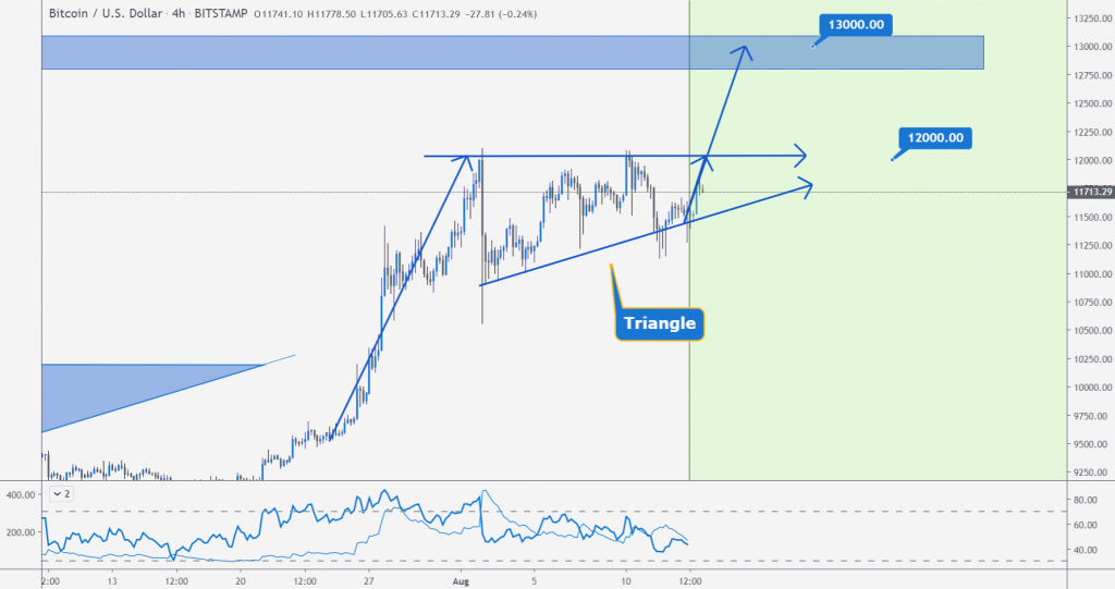Bitcoin 가격 차트 8월 3일~13일