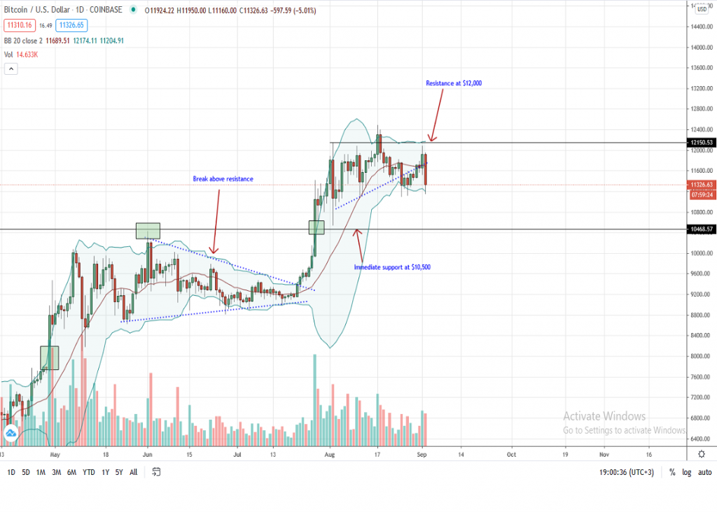 Bitcoin Price Daily Chart for Sep 2