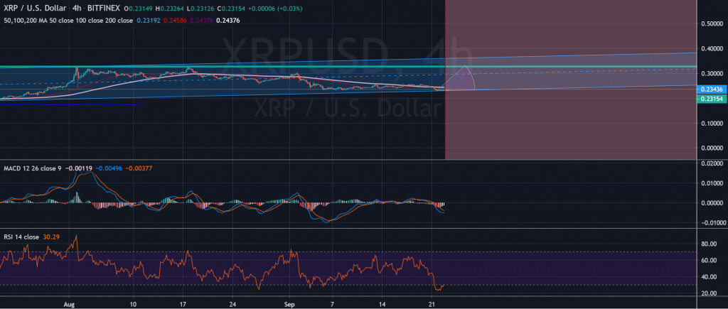 Graphique du prix de Ripple 0,3 - 0,22 septembre