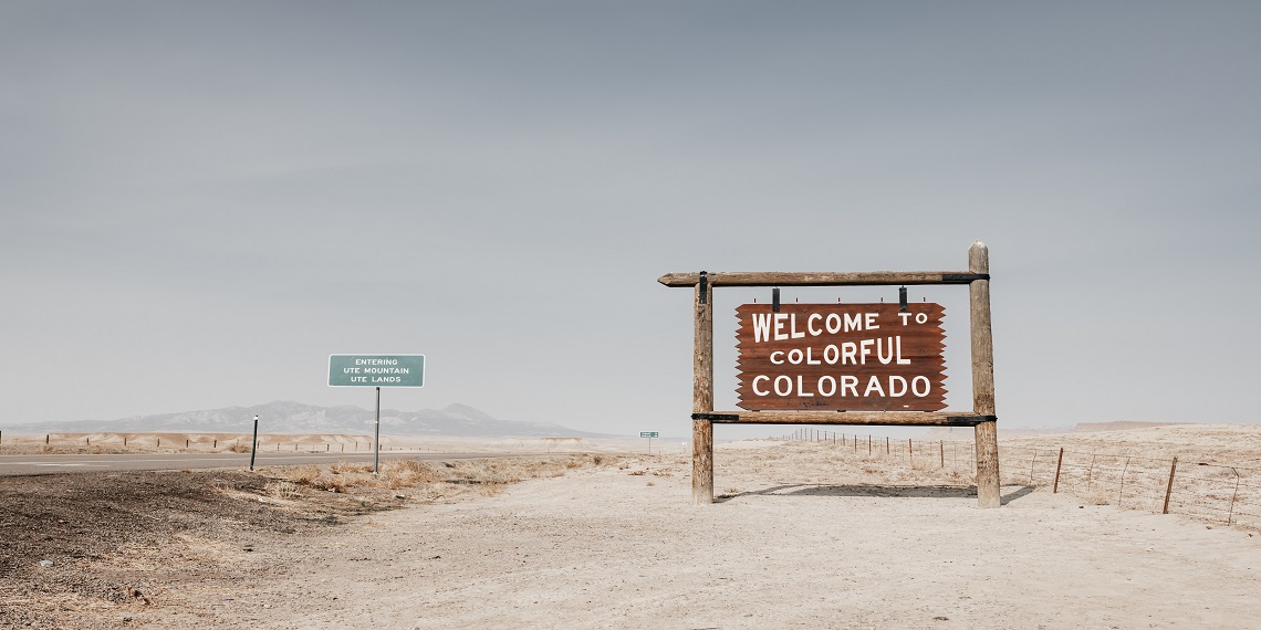 Welcome sign to Colorado