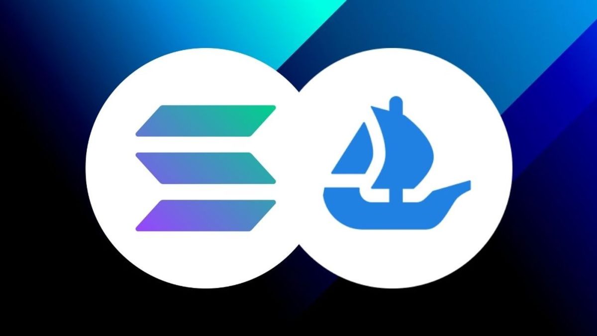 Die Logos von OpenSea und Solana
