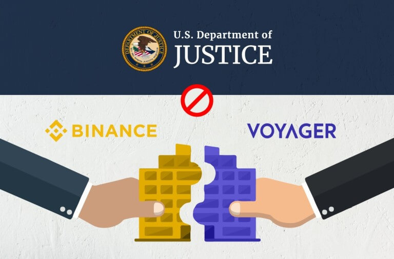 O Departamento de Justiça dos EUA processa a Binance pela aquisição Voyager 