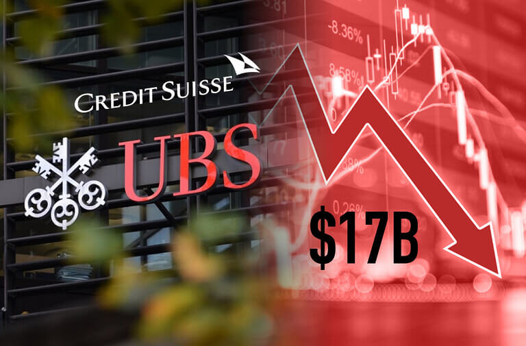 O UBS prevê um prejuízo de US$ 17 bilhões com o resgate do Credit Suisse e alerta para a necessidade de cautela