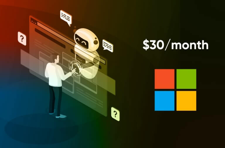 A Microsoft passará a cobrar US$ 30 por mês por recursos de IA generativa.