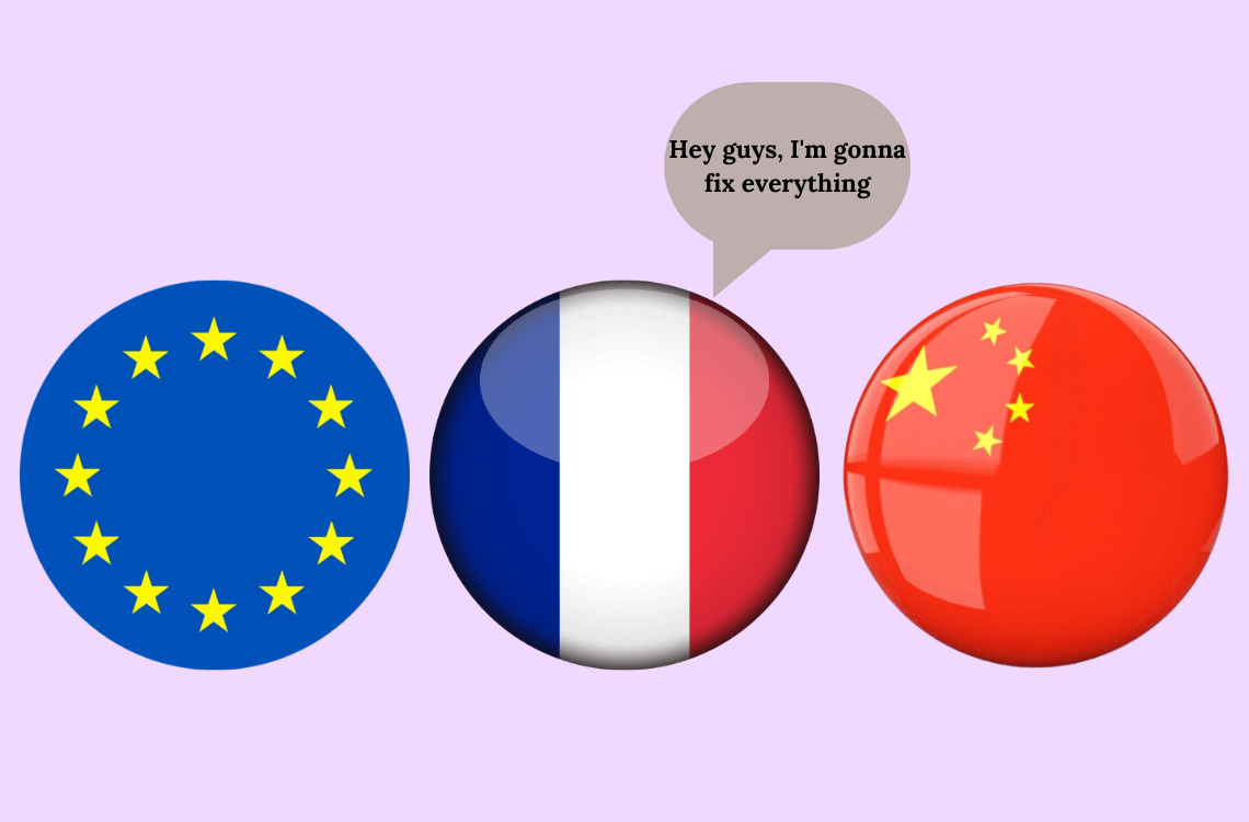 Why is France in the middle of China and EU's relationship