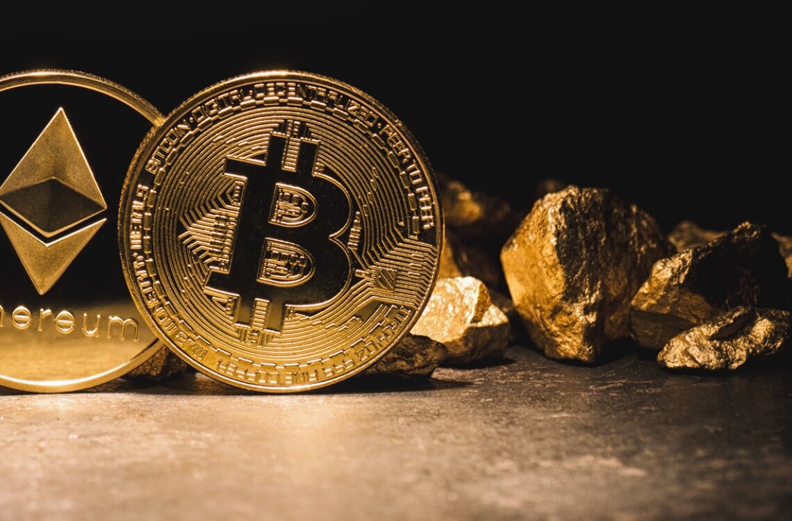 Bitcoin and Ethereum outperform gold by far this year