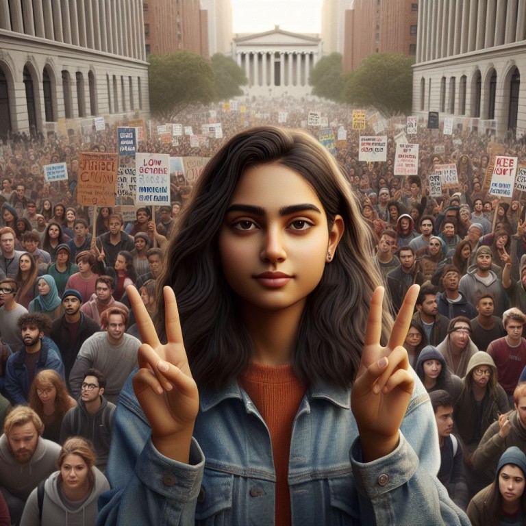 dent manifestantes pró-Palestina