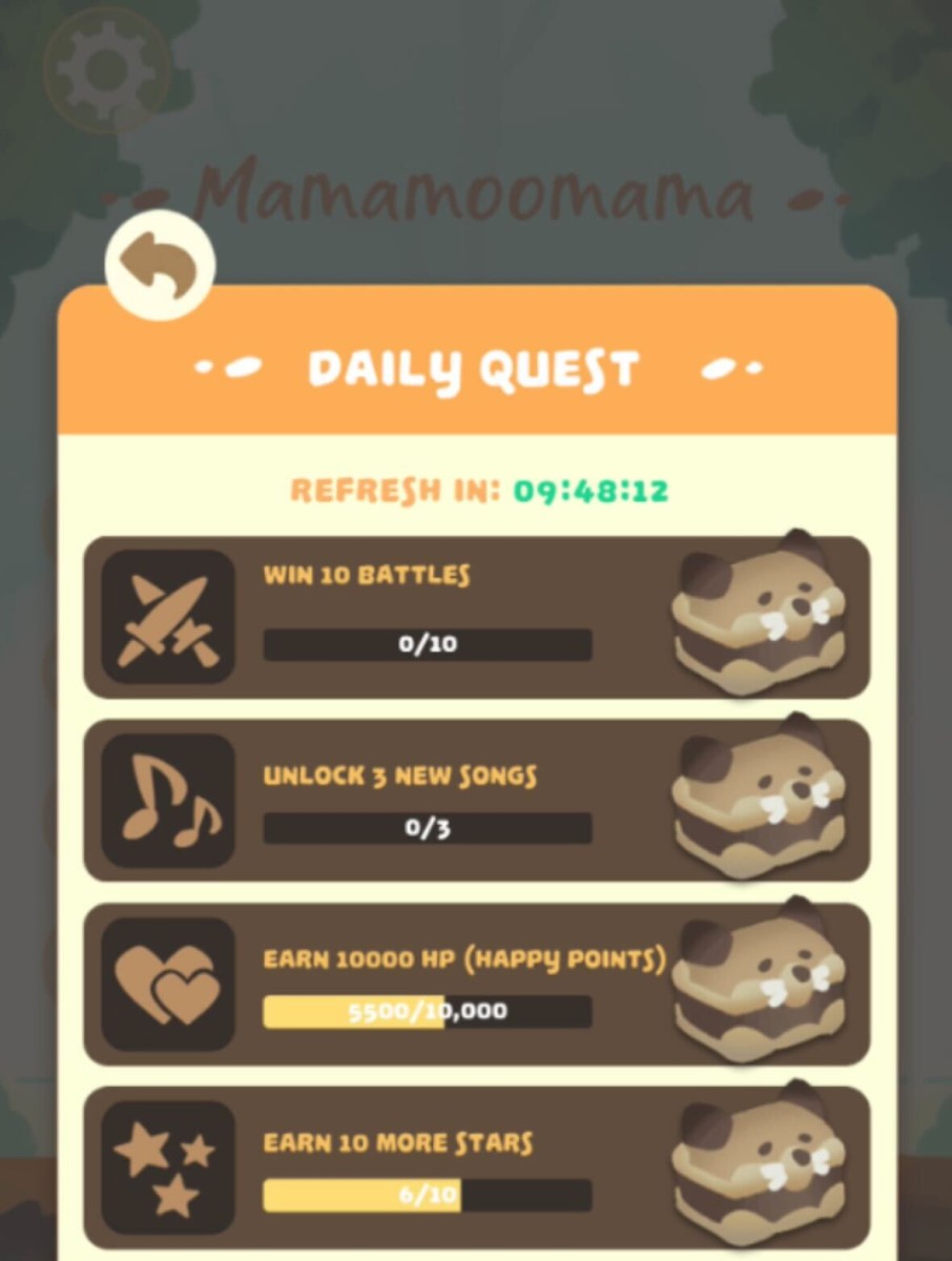 Screenshot of Duet Monsters Quests on Mobile