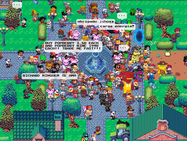 Una imagen del juego Pixels tomada de su cuenta oficial X.