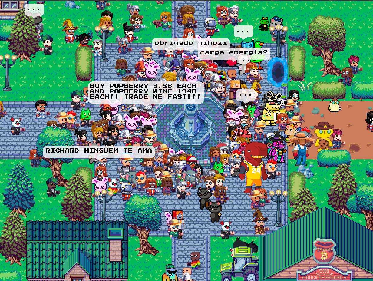 Una imagen del juego Pixels tomada de su cuenta oficial X.