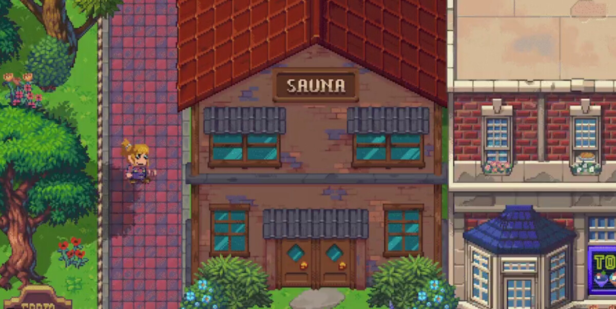 Screenshot of houses in Pixels
