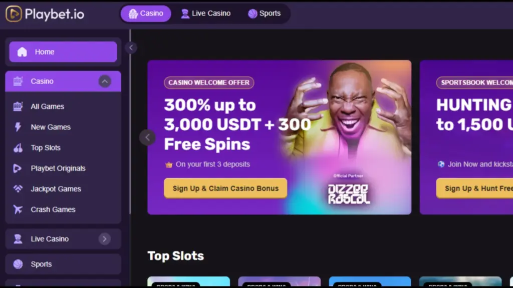 #6 Playbet.io - Enj丰富的赌场和体育博彩游戏,并使用加密货币进行投注