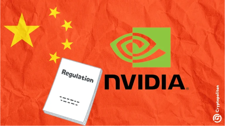Nvidia logo and Chinese flag in the background