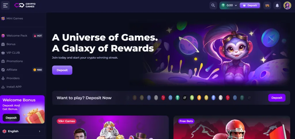 Crypto-Games dashboard