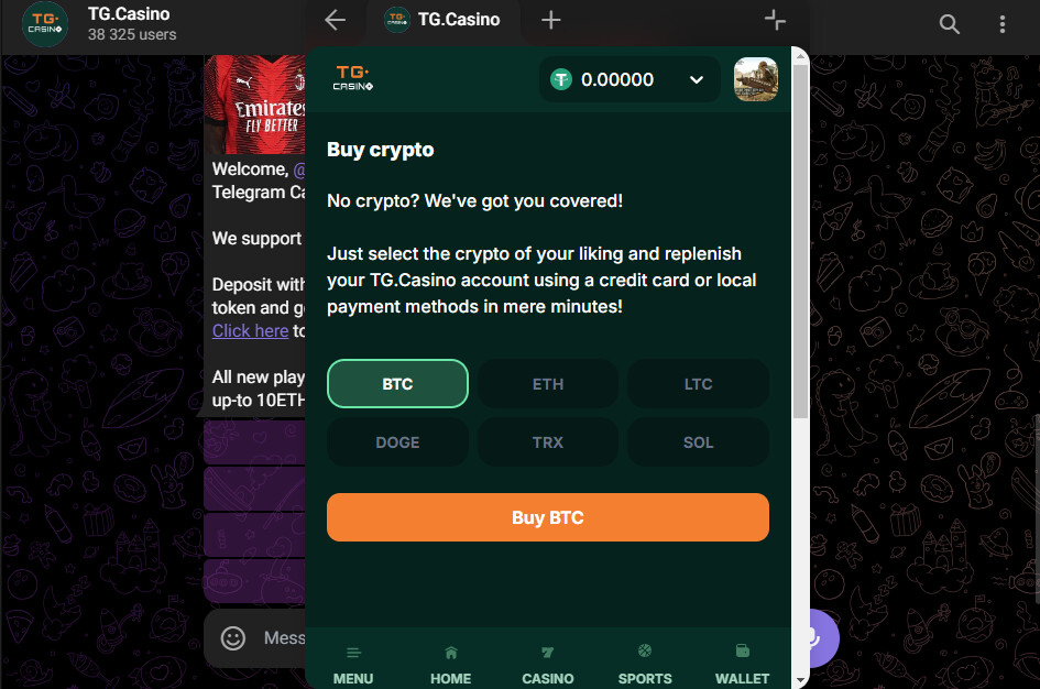 TG.Casino в Telegram