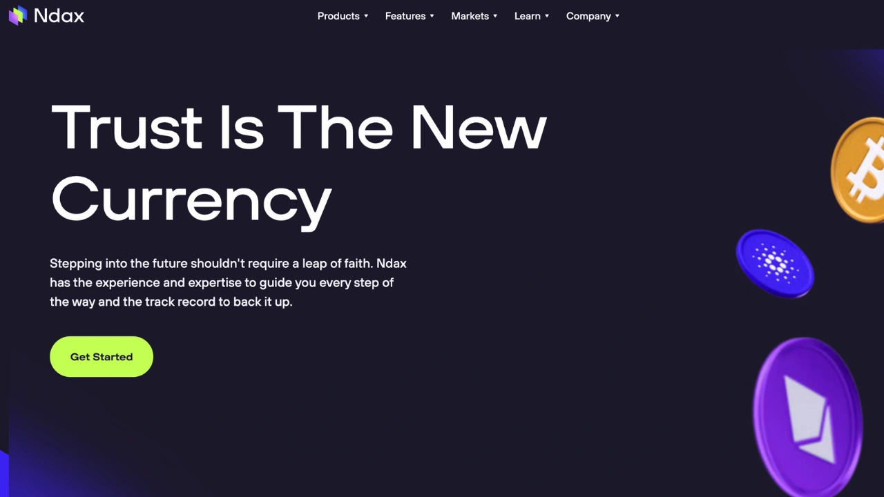 Sitio web de intercambio Ndax.