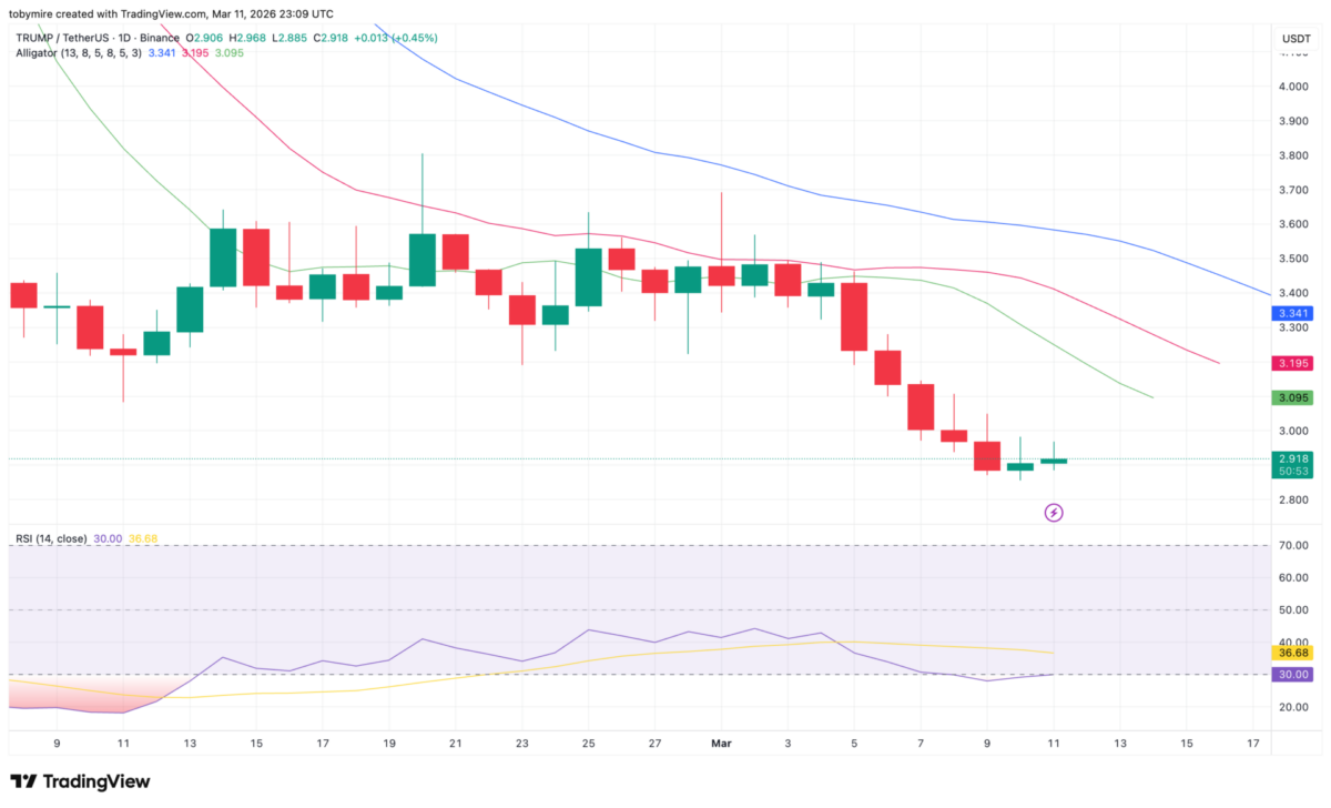Official Trump coin 1-day price analysis