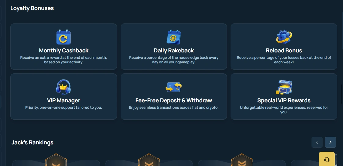 Bonus fedeltà di FortuneJack