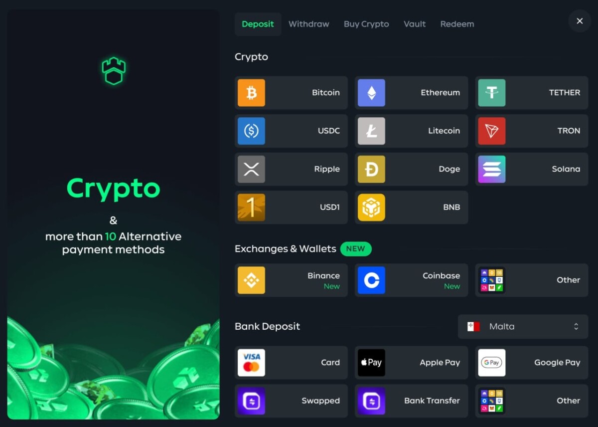 Способы оплаты Gamdom