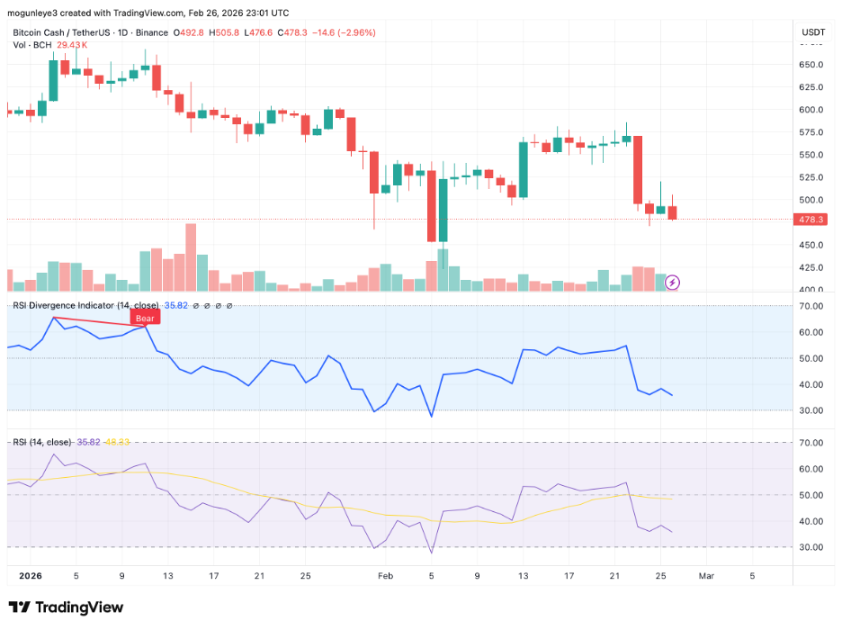 Bitcoin Cash 1-day price analysis