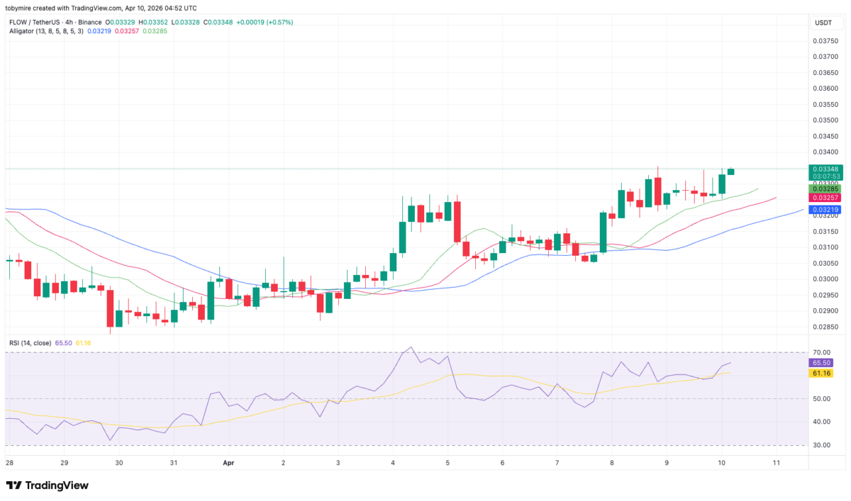 Flow coin 4-hour price analysis