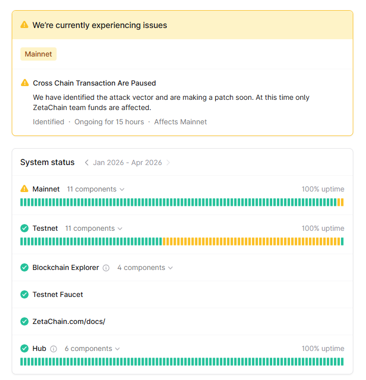 ZetaChain transactions paused after attack against team wallets