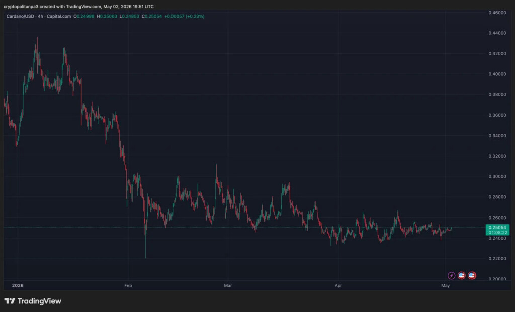 Grafico dei prezzi ADAUSD a 4 ore di TradingView