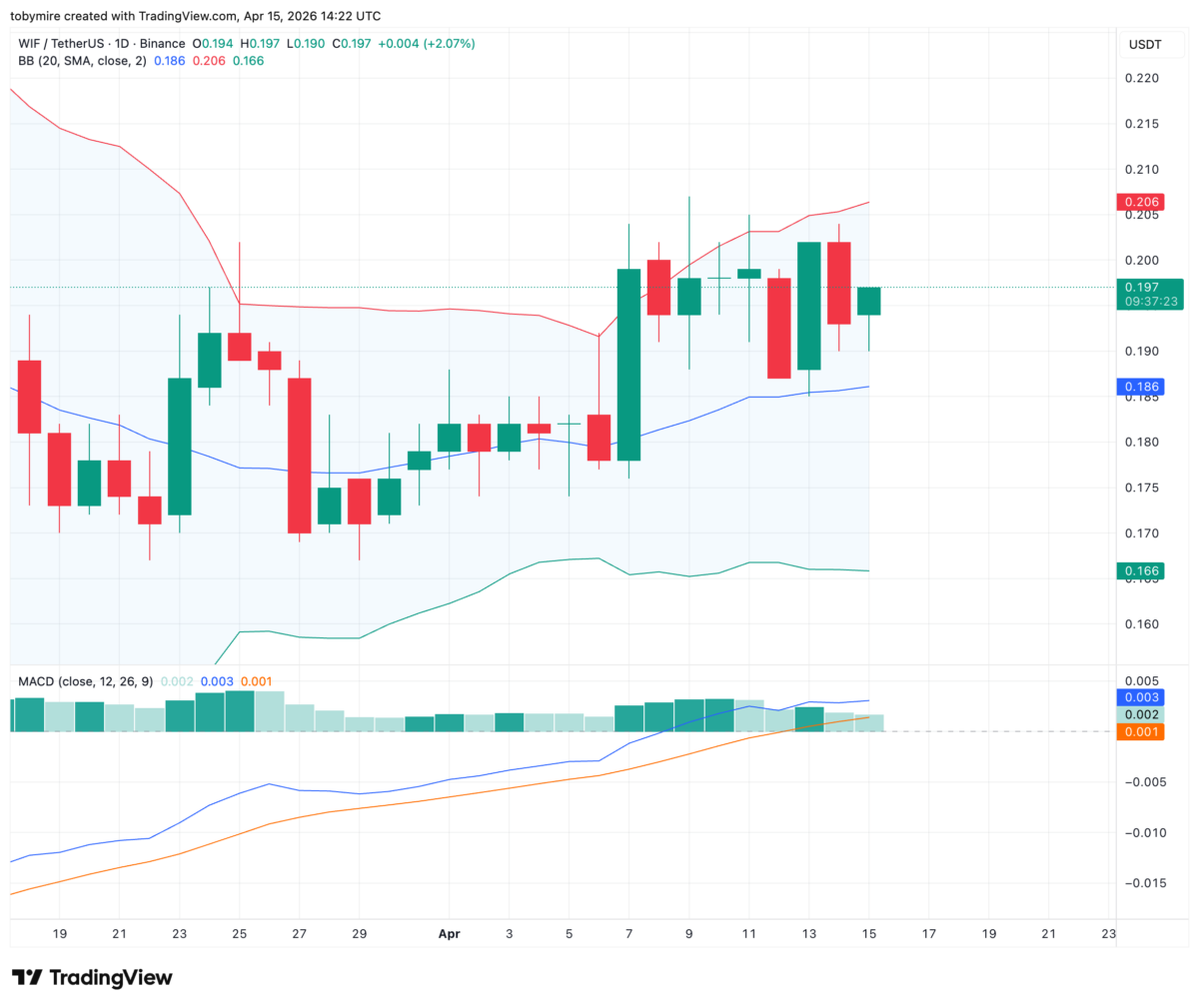 Dogwifhat price analysis 1-day chart