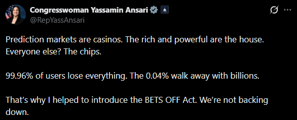 Ansari slams the prediction market as a rigged casino.