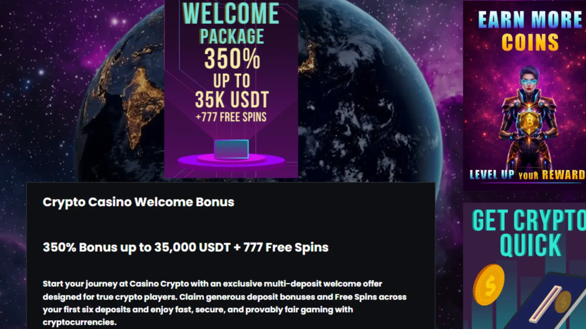Casinocrypto.io welcome package