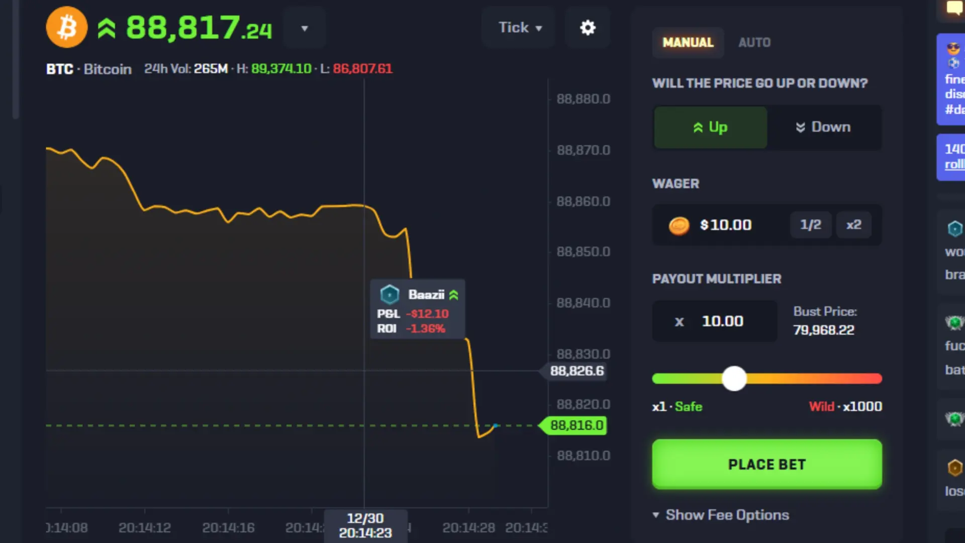 Ставки на фьючерсы Rollbit