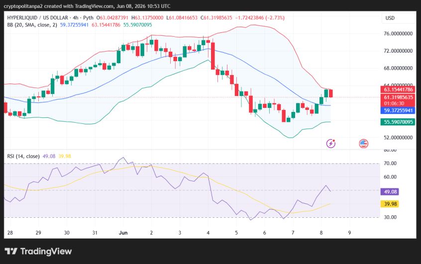 مخطط سعر زوج Hype/USD على مدى 4 ساعات.