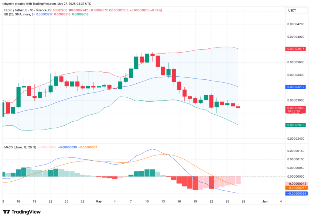 Gráfico de precios de FLOKIUSDT a 1 día por TradingView