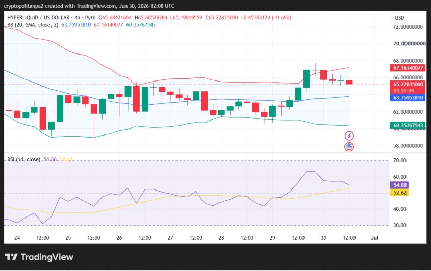 Hype/USD 4시간 가격 차트.