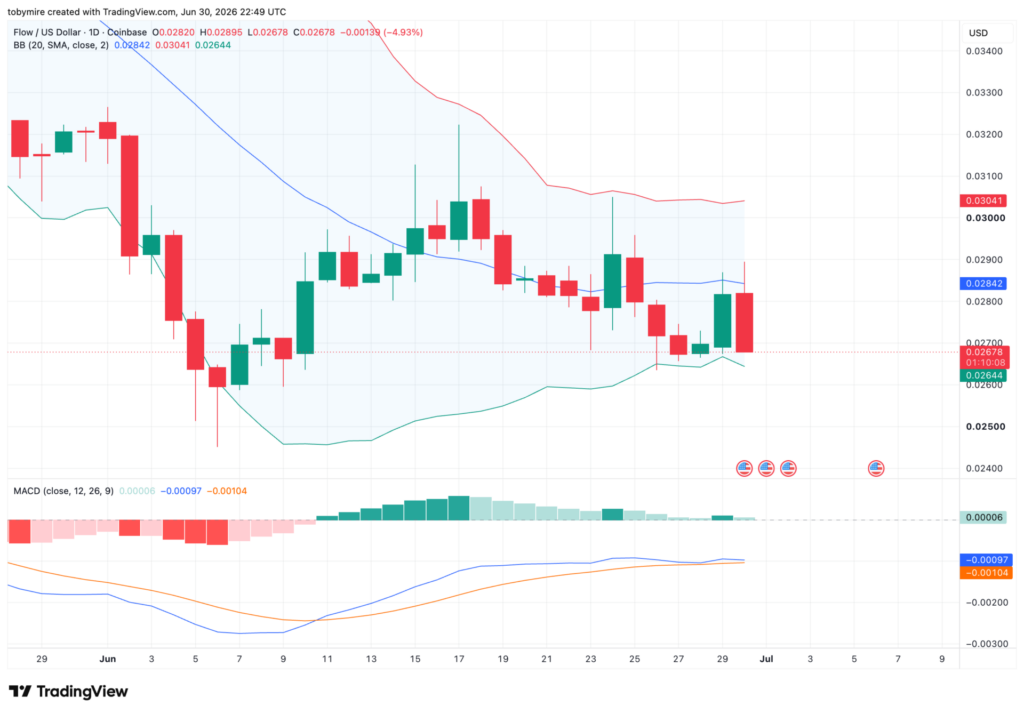 TradingViewによるFLOWUSDTの1日足価格チャート