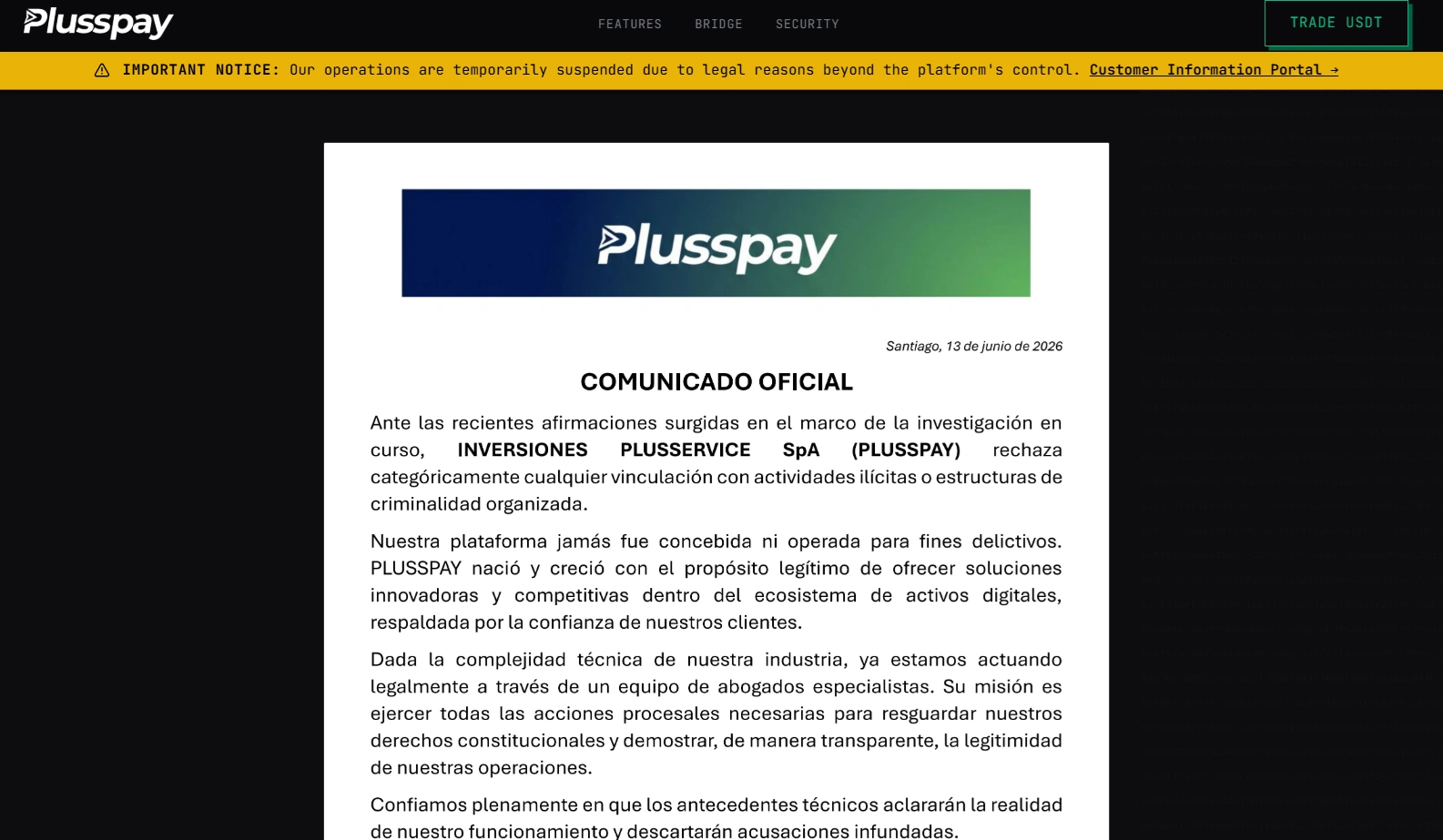 Le fondateur de la plateforme chilienne Plusspay est recherché pour blanchiment d'argent provenant du Tren de Aragua.