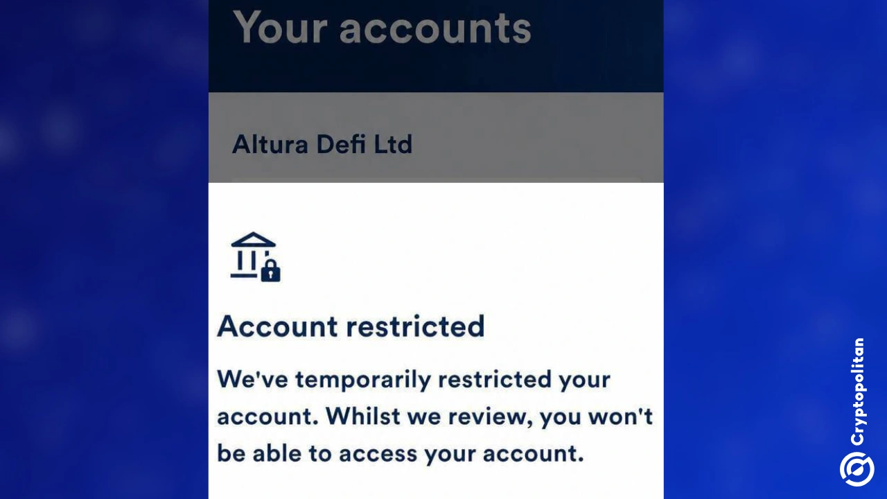 Altura blames bank account freeze for delay in vault shutdown process