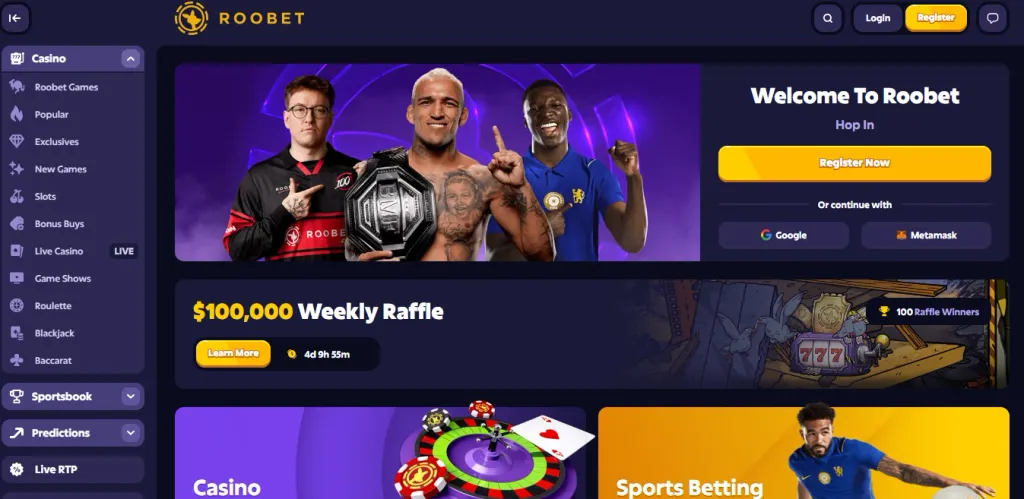 Roobet dashboard