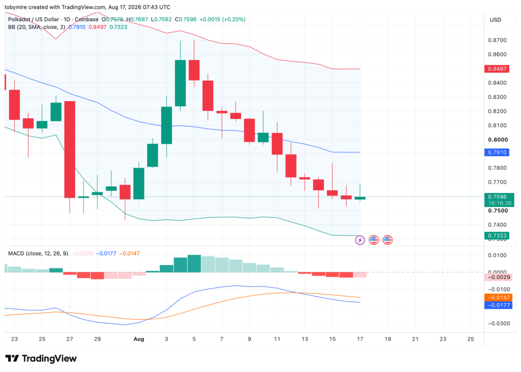 DOT/USDT 1일 가격 차트