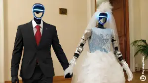 Russia stages its first robot wedding at a Moscow library.