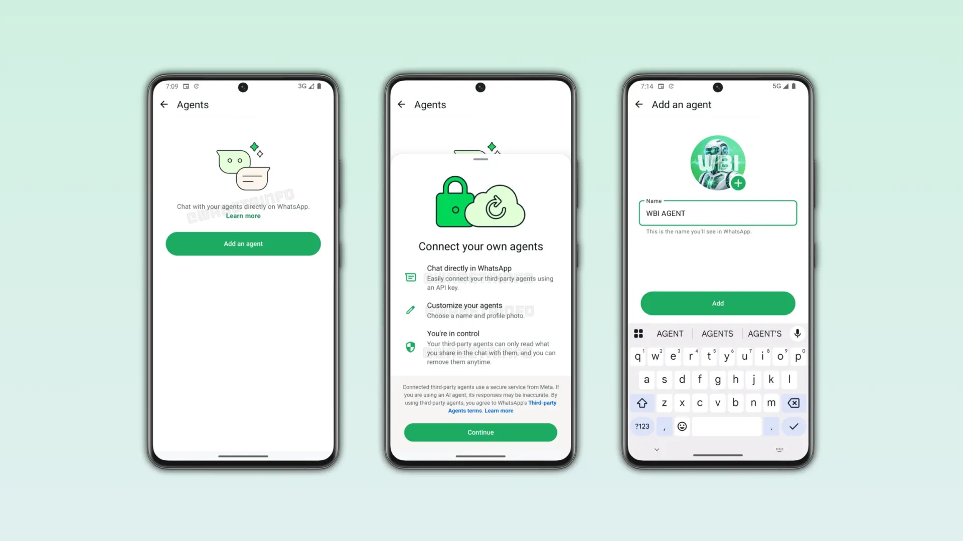 WhatsApp begins testing third-party AI agents, up to five per account.